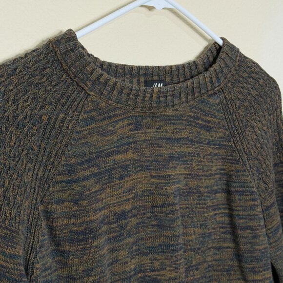 H&M Sweater Pullover Green Cotton Men sz M - Picture 2 of 5